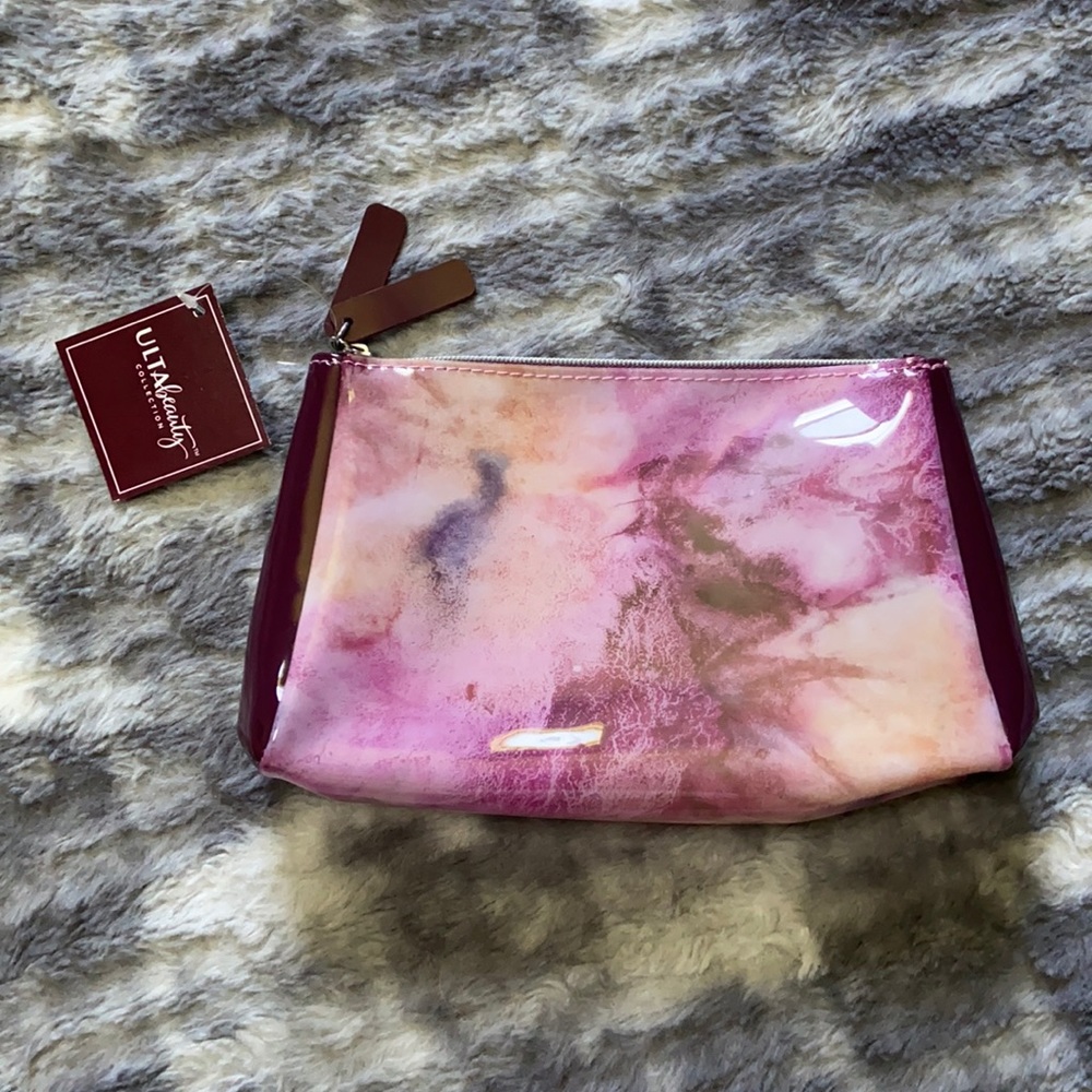 🌟NWT! Ulta Beauty Pink Watercolor Medium Size Cosmetic Bag